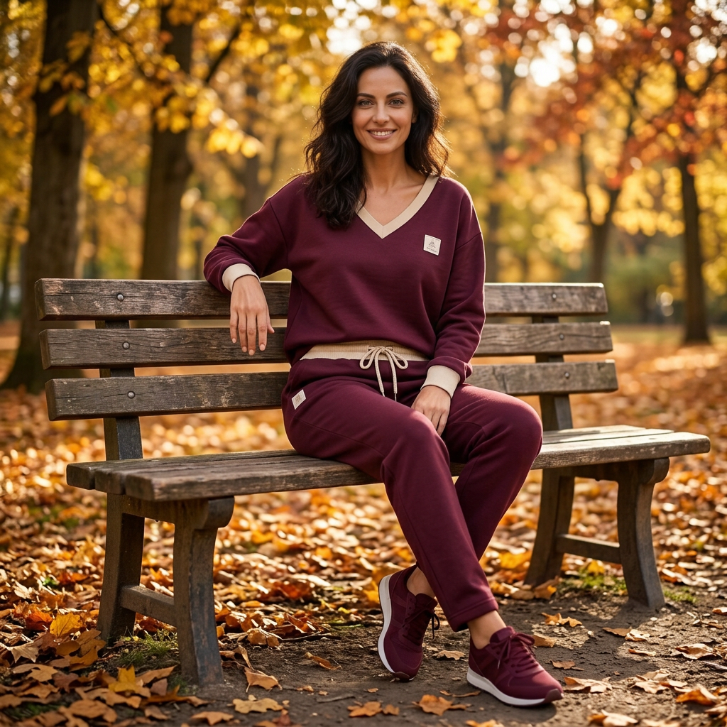 Bordeaux dres na ławce w parku