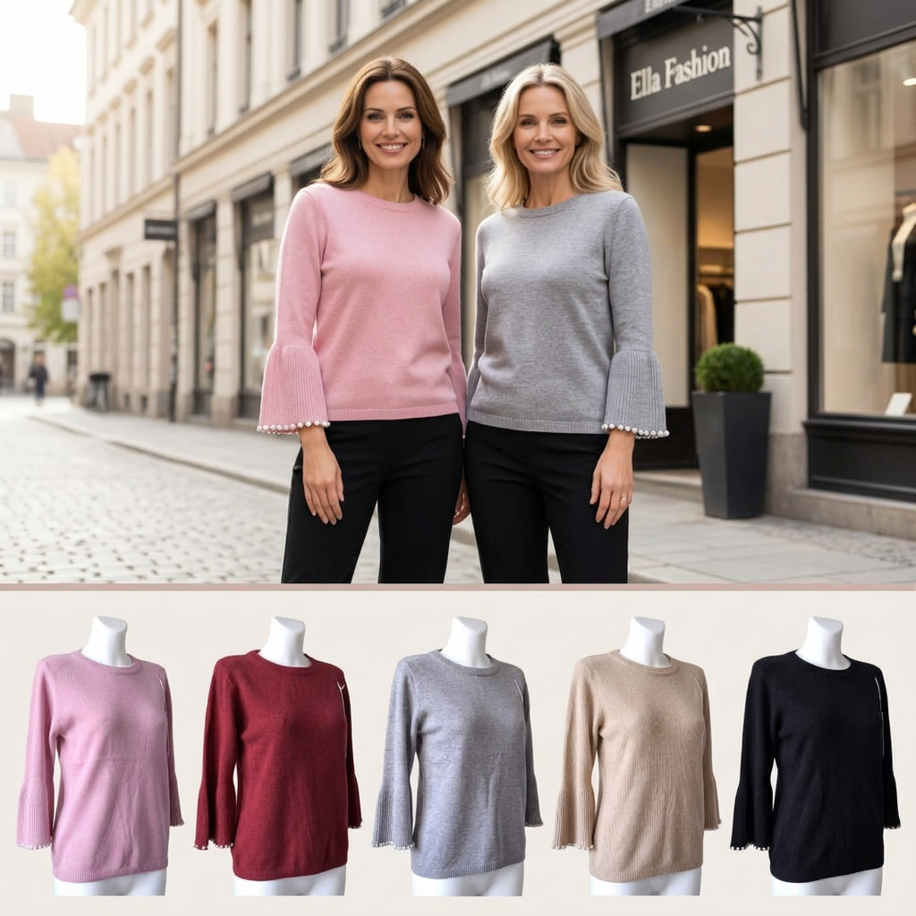 Stijlvolle trui met parels - modelki en alle kleuren