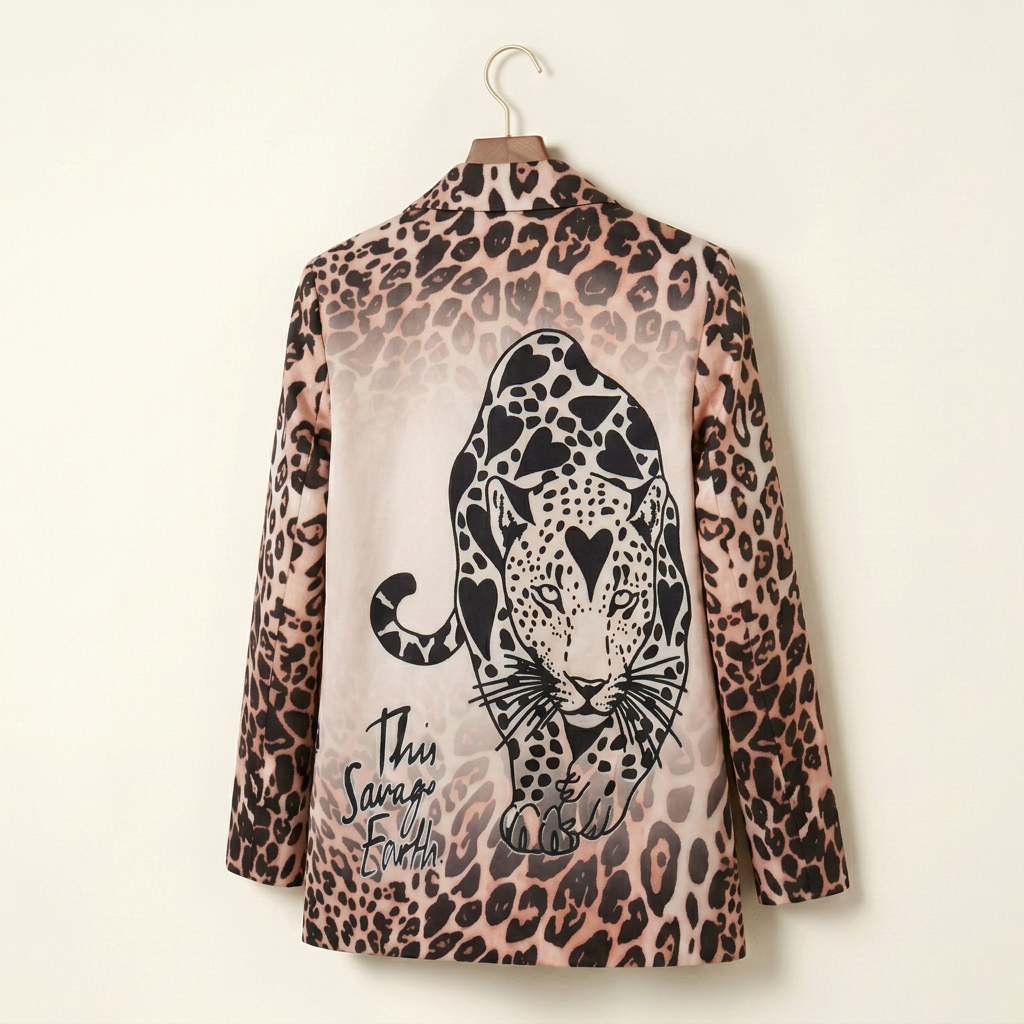 Żakiet leopard - tył pod kątem