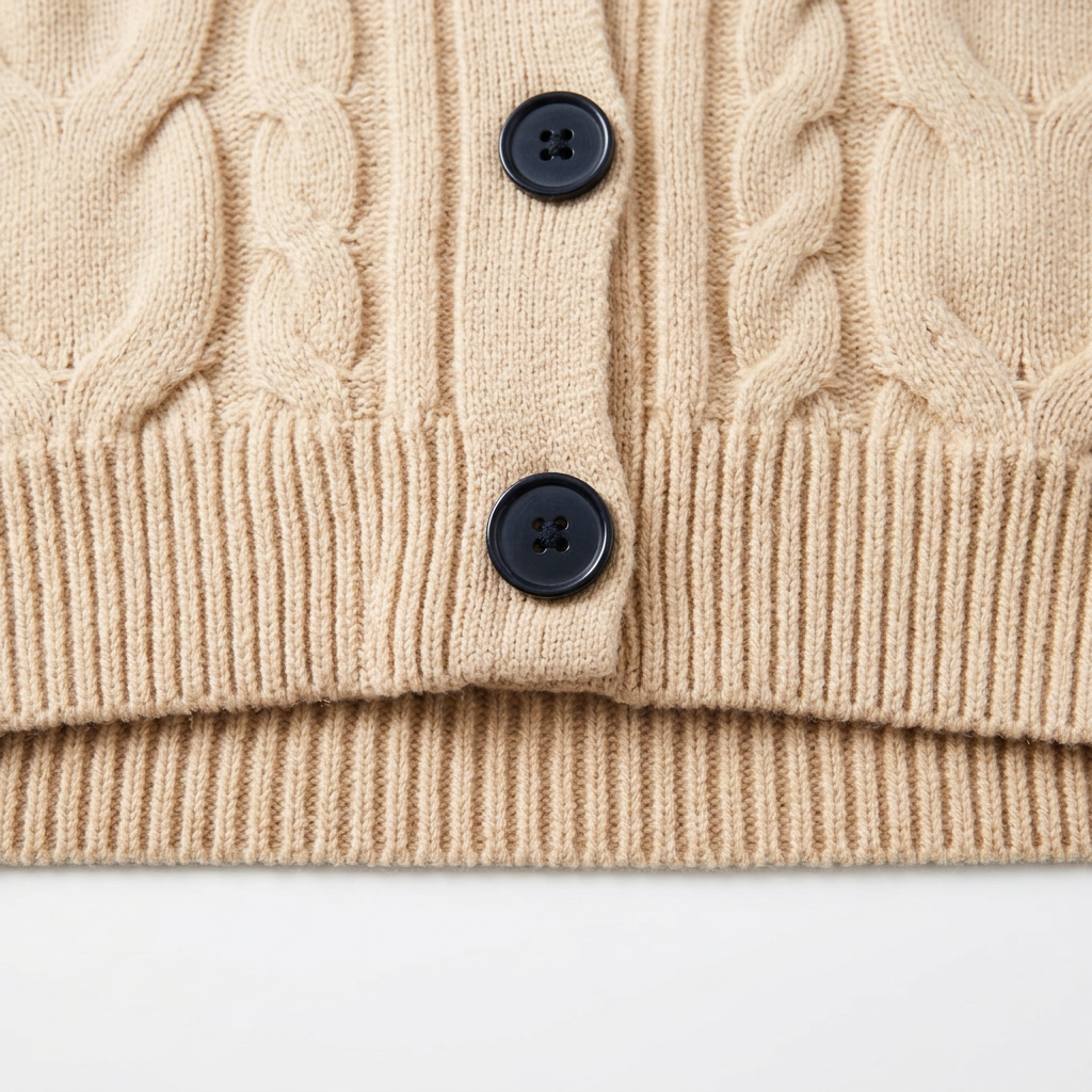 Vest met kabelpatroon - detail zoom