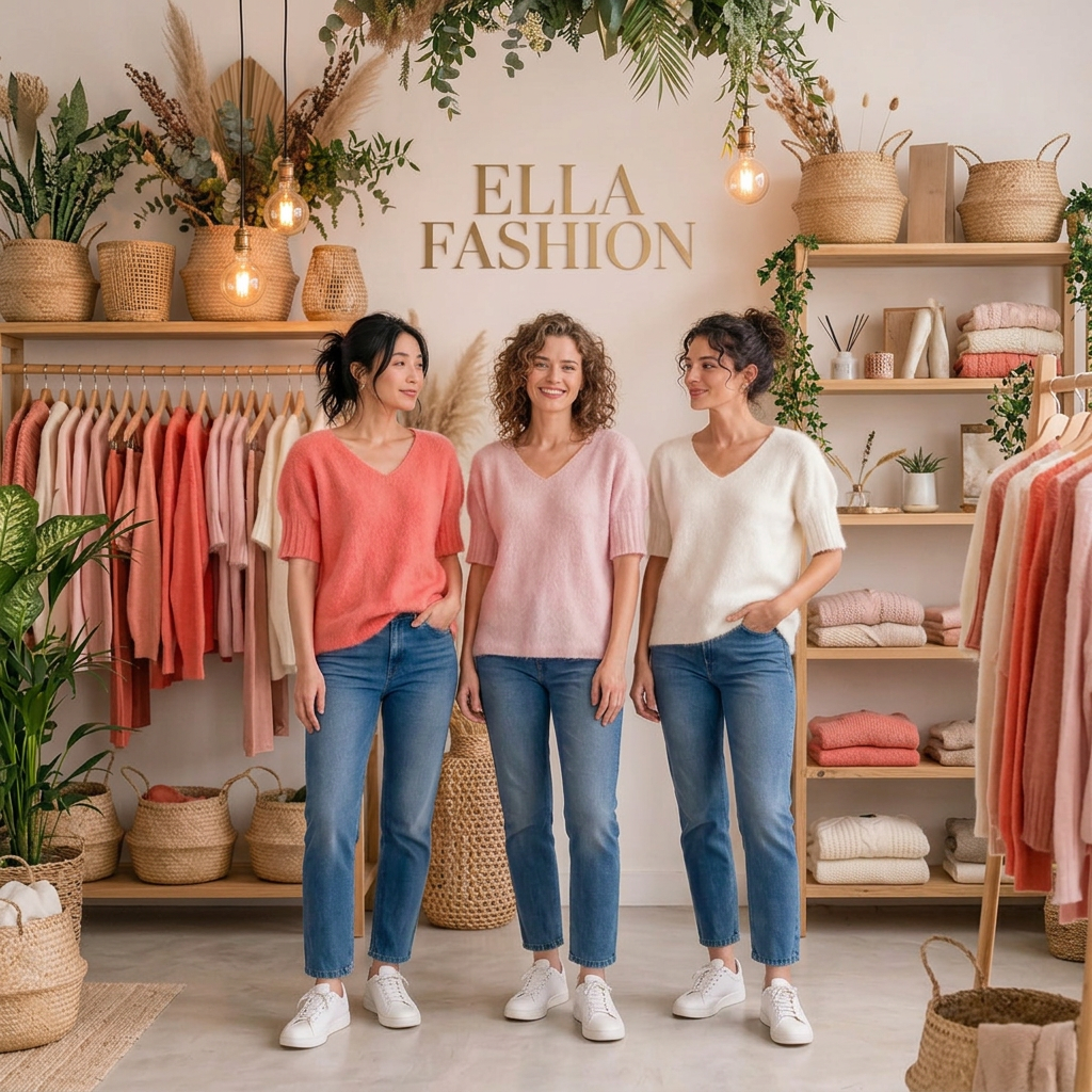 Ella Fashion - trzy modelki w swetrach