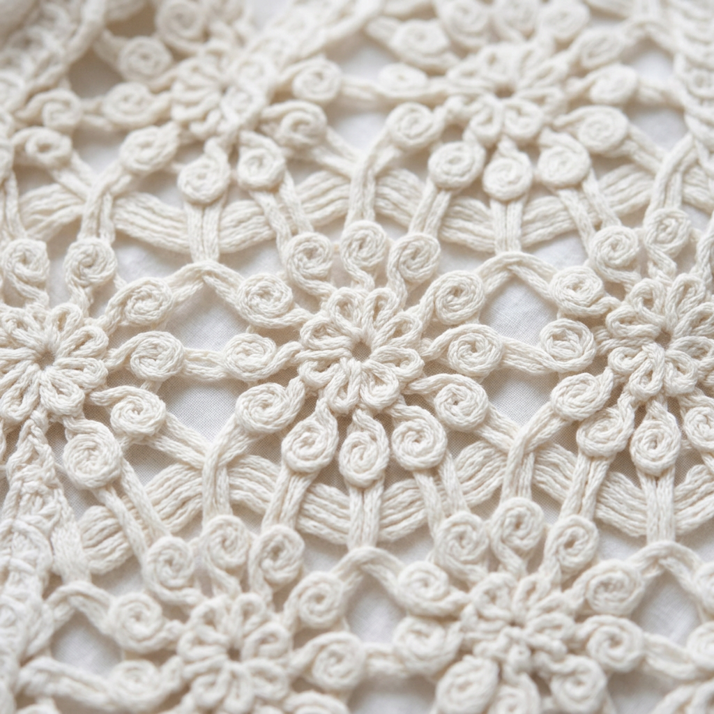 Vest met haakwerk - detail haakwerk