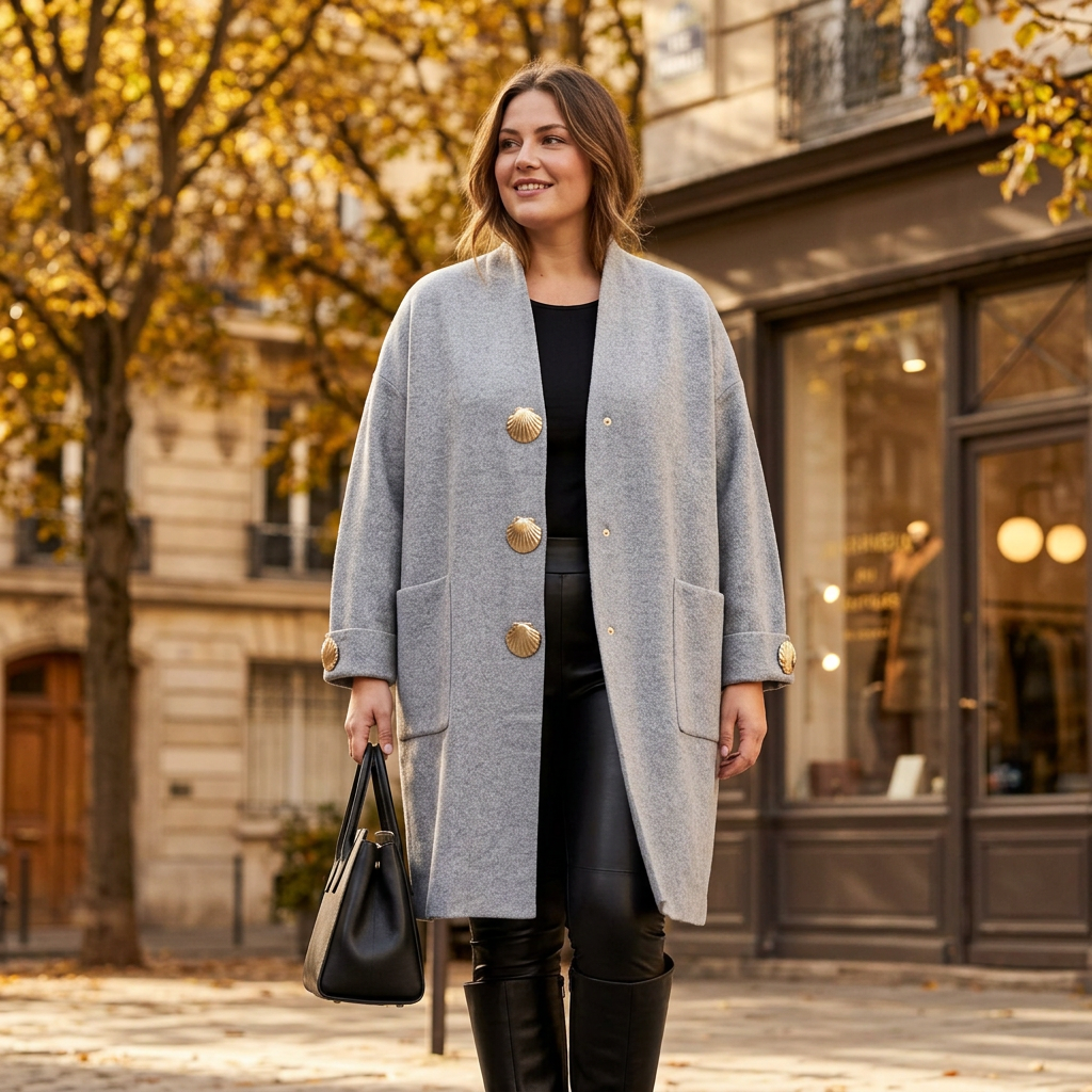 Kardigan szary - modelka XL