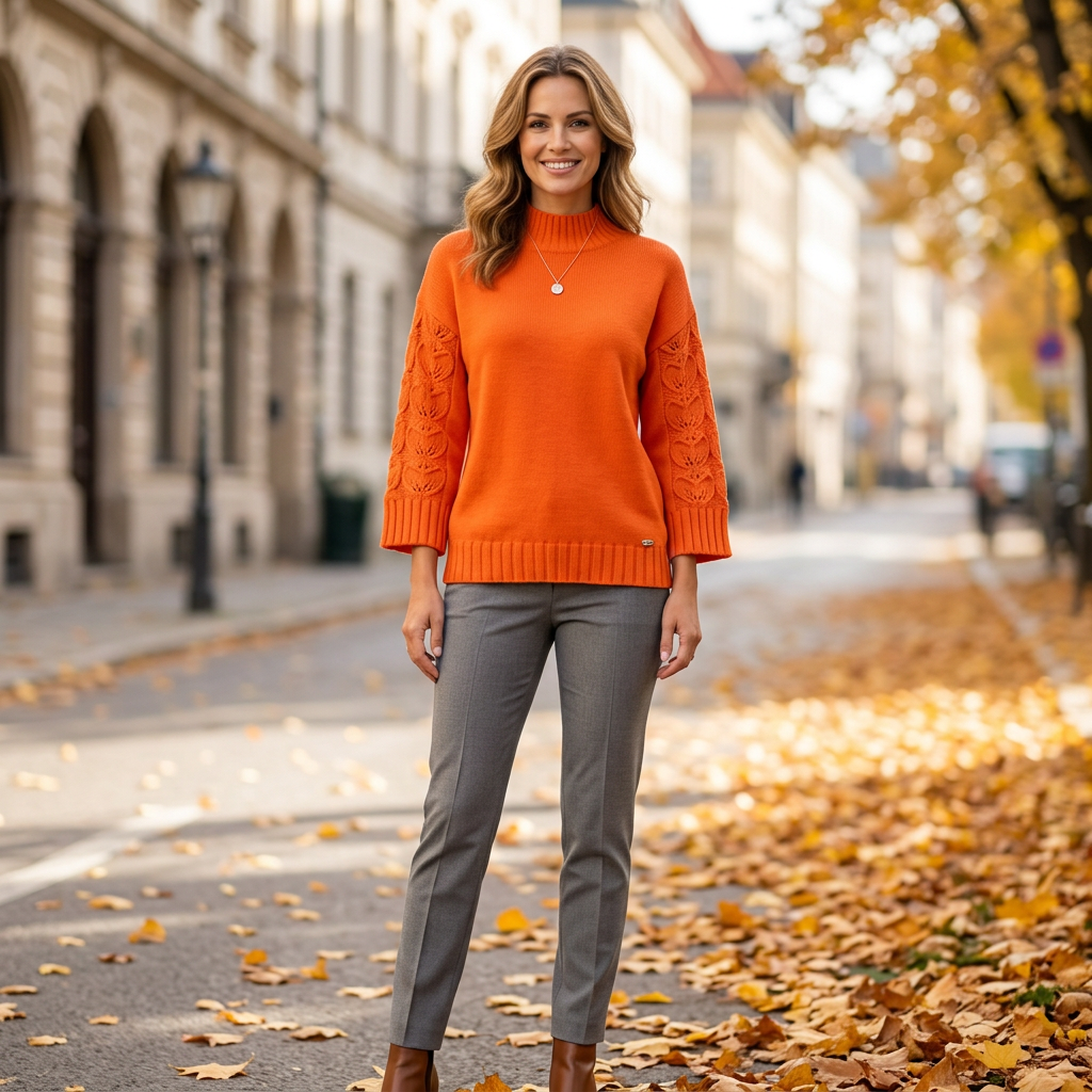 Coltrui met kanten mouwen - modelka oranje