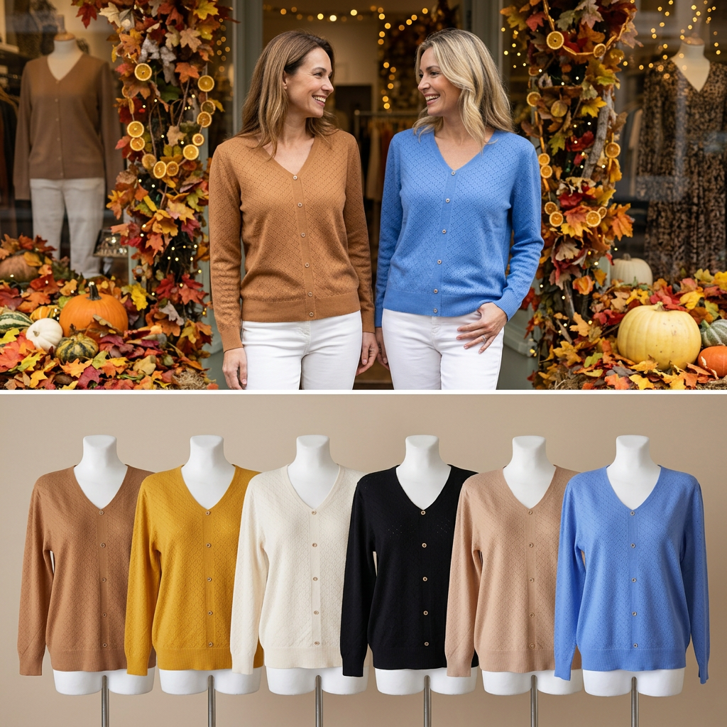 Sweter ażurowy z dekoracyjnymi guzikami